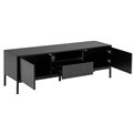 TV table Seaford, black, steel/MDF, H45x40x140cm