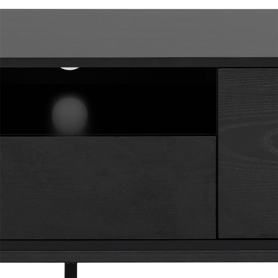 TV table Seaford, black, steel/MDF, H45x40x140cm
