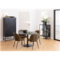 Dining table Abiza, black, steel/MDF, H74cm D50cm