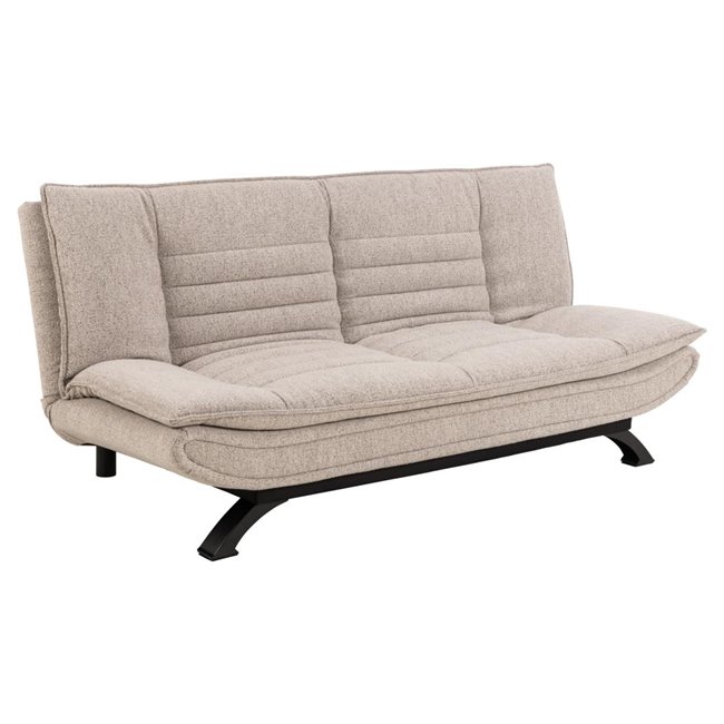 Sofa bed Akit, extendable, beige, H91x98x196cm, seat height 39cm