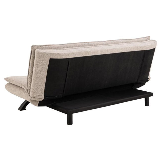 Sofa bed Akit, extendable, beige, H91x98x196cm, seat height 39cm