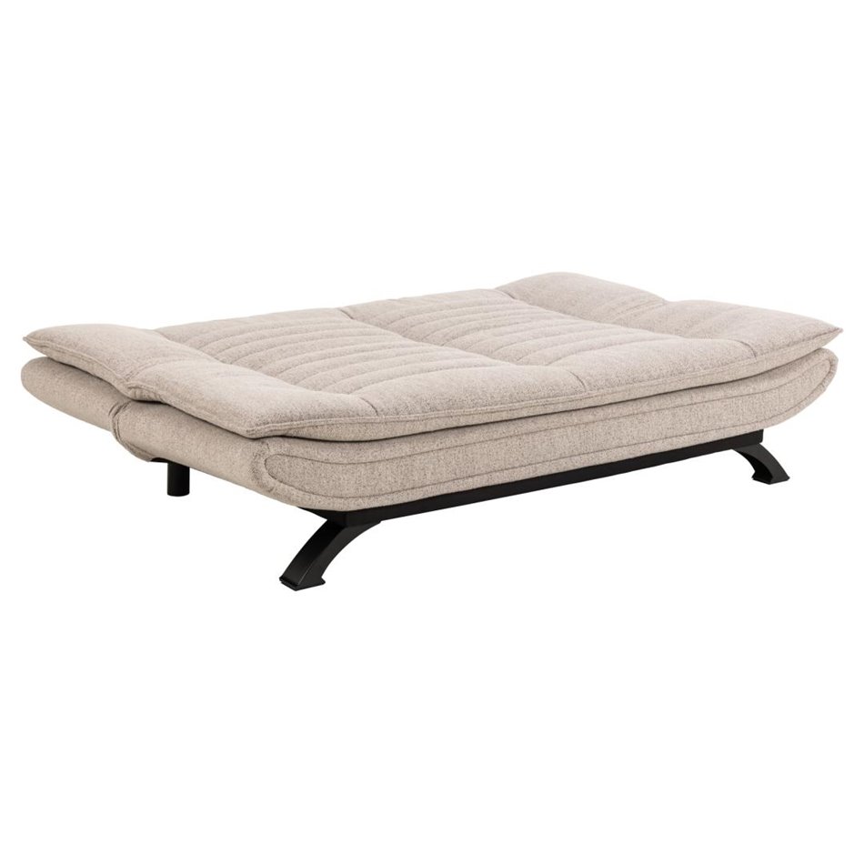 Sofa bed Akit, extendable, beige, H91x98x196cm, seat height 39cm