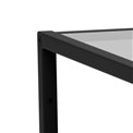 Bedside table Andolf, black, tempered glass/steel, H60x35x40cm