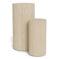 Pedestal set Aice, beige marble, MDF/paper travertine, H70cm D34cm