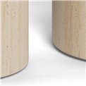 Pedestal set Aice, beige marble, MDF/paper travertine, H70cm D34cm
