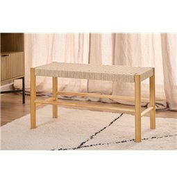 Скамейка Аквин, дерево/лакированная сосна/веревка, H45x35x80см