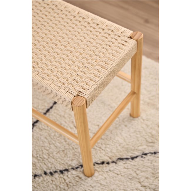 Скамейка Аквин, дерево/лакированная сосна/веревка, H45x35x80см