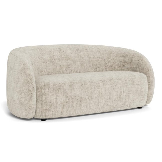 Sofa 3-seater Akodi, beige, polyester/plywood, H76x86x169cm, seat height 44cm