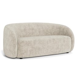 Sofa 3-seater Akodi, beige, polyester/plywood, H76x86x169cm, seat height 44cm