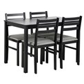 Dining table with 4 chairs Alicante, black, H74.5x70x110cm