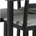 Dining table with 4 chairs Alicante, black, H74.5x70x110cm