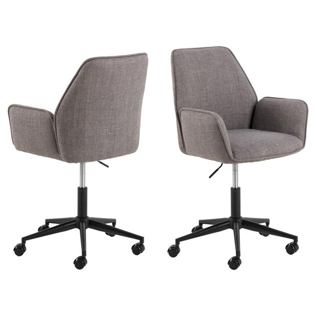 Office chair Alenda, swivel, grey-brown, H99x61.5x59.5cm, seat height 47-60cm