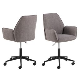 Office chair Alenda, swivel, grey-brown, H99x61.5x59.5cm, seat height 47-60cm
