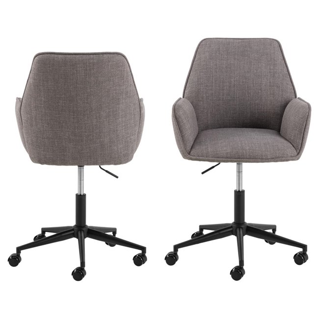 Office chair Alenda, swivel, grey-brown, H99x61.5x59.5cm, seat height 47-60cm