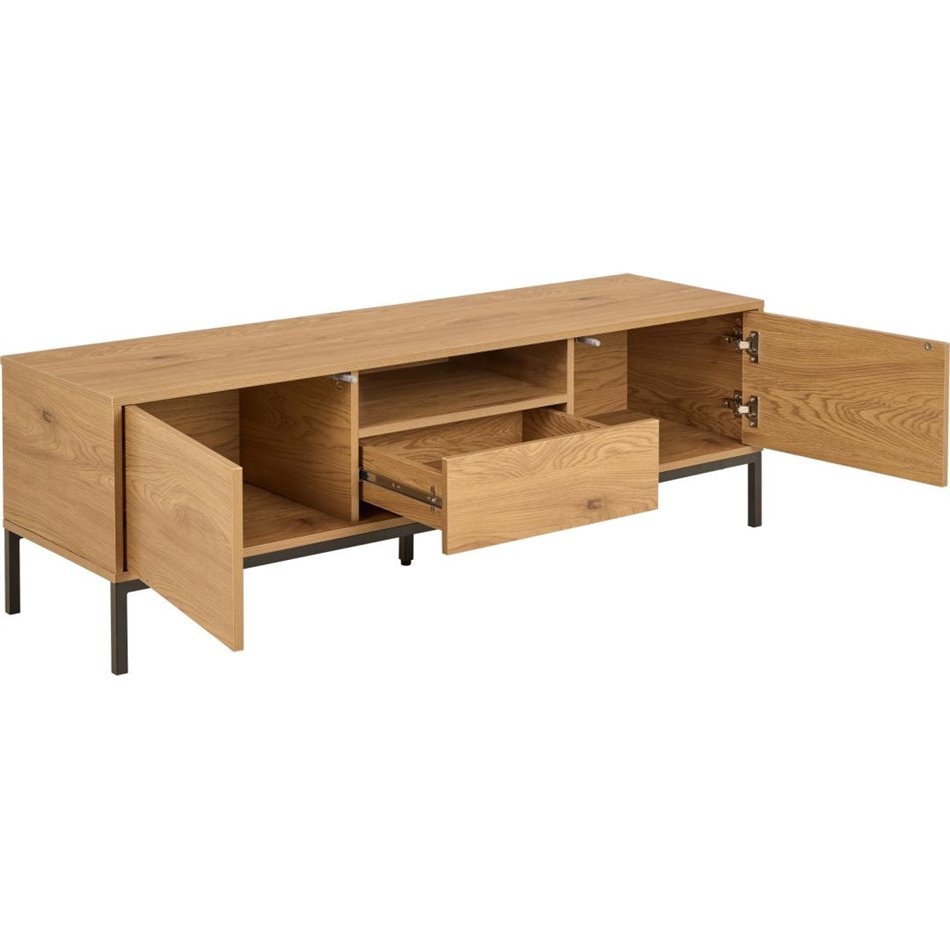 TV table Seaford, natural color, MDF/steel, H45x40x140cm