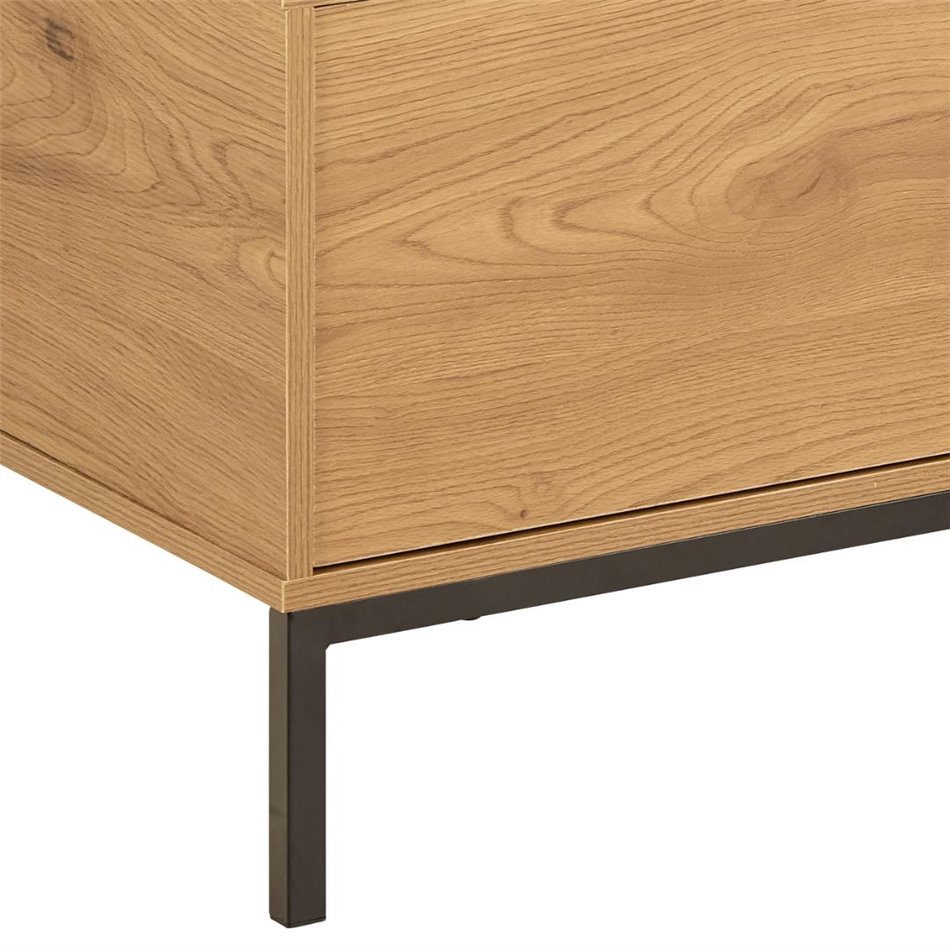 TV table Seaford, natural color, MDF/steel, H45x40x140cm