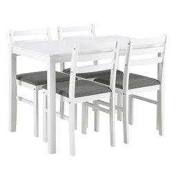 Dining table with 4 chairs Alicante, white, H74.5x70x110cm