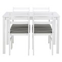 Dining table with 4 chairs Alicante, white, H74.5x70x110cm