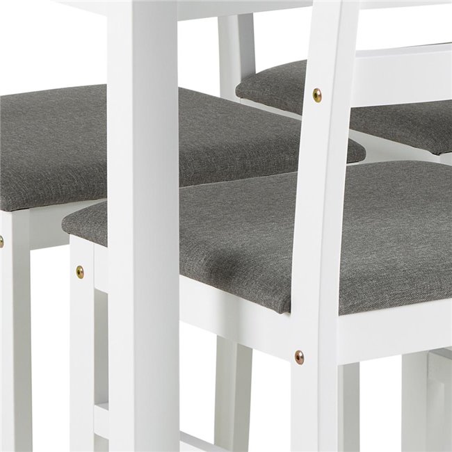 Dining table with 4 chairs Alicante, white, H74.5x70x110cm