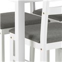 Dining table with 4 chairs Alicante, white, H74.5x70x110cm
