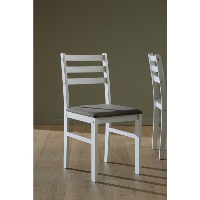 Dining table with 4 chairs Alicante, white, H74.5x70x110cm