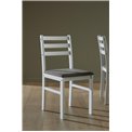 Dining table with 4 chairs Alicante, white, H74.5x70x110cm