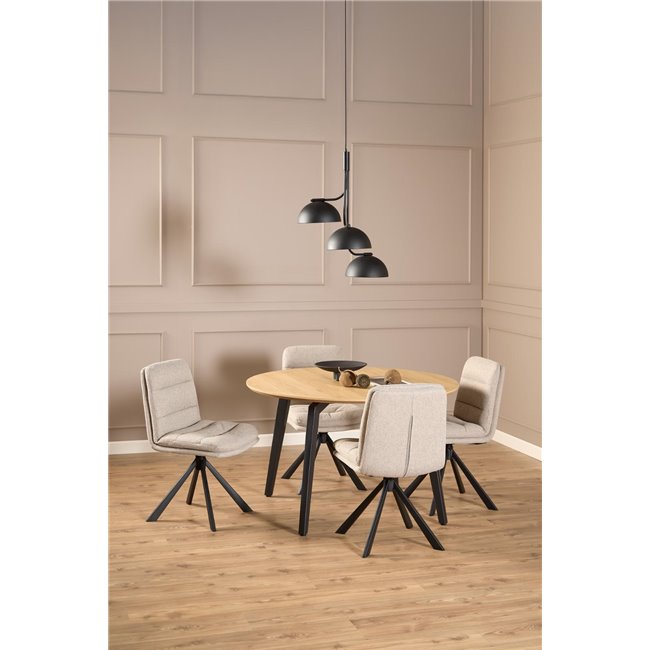 Dining table Akadi, steel/MDF, H75cm D120cm