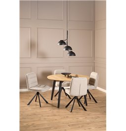 Dining table Akadi, steel/MDF, H75cm D120cm