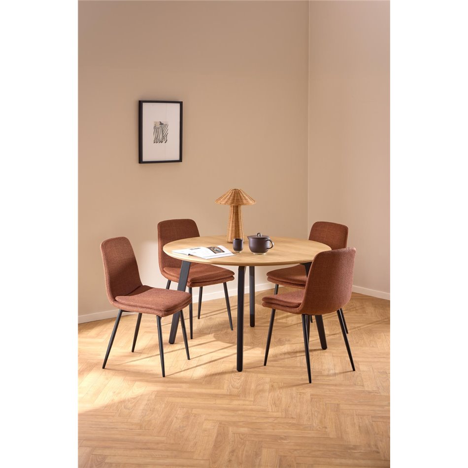 Dining table Akadi, steel/MDF, H75cm D120cm