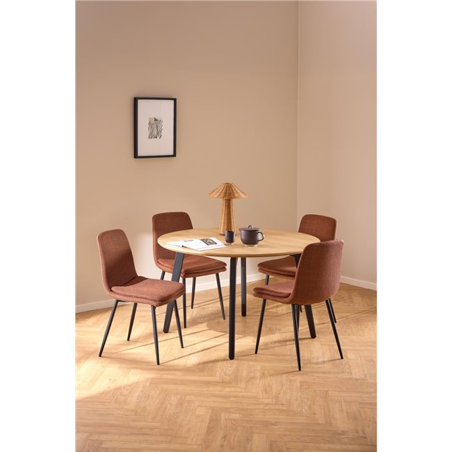 Dining table Akadi, steel/MDF, H75cm D120cm