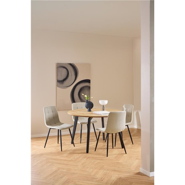 Dining table Akadi, steel/MDF, H75cm D120cm
