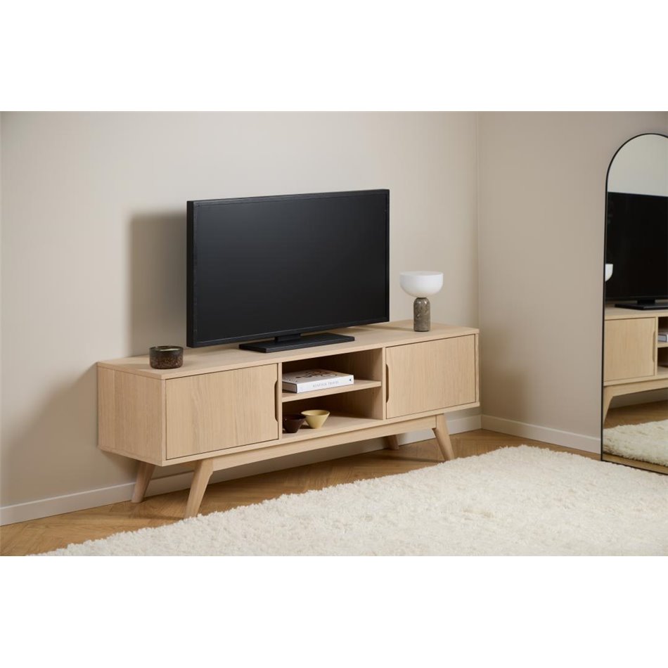 TV table Arte, natural color, chipboard/oak veneer, H55x40x160cm