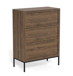 Chest of drawers Almdale, brown, steel/MDF, H110x40x80cm