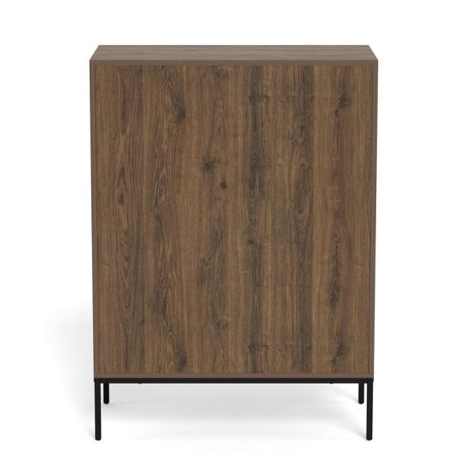 Chest of drawers Almdale, brown, steel/MDF, H110x40x80cm