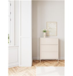 Chest of drawers Almdale, beige, steel/MDF, H110x40x80cm