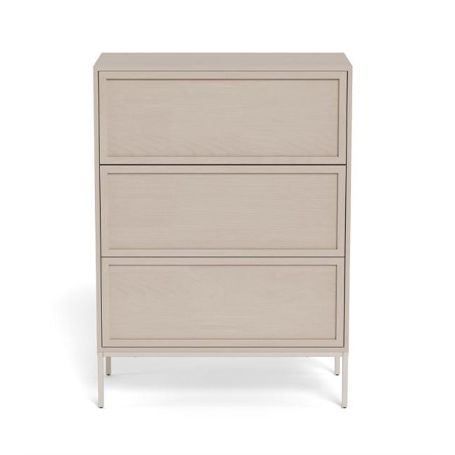 Chest of drawers Almdale, beige, steel/MDF, H110x40x80cm