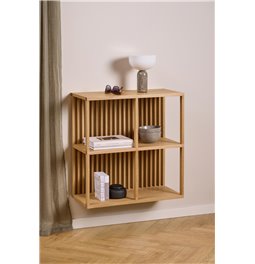 Wall shelf Alington, oiled oak veneer/melamine, H69x31x67cm