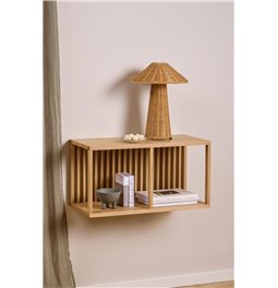 Wall shelf Alington, oiled oak veneer/melamine, H35.5x31x67cm