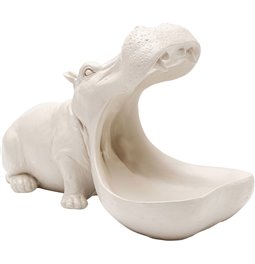 Deco figurine Hungry Hippo, beige, H17x14x27cm