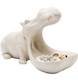 Deco figurine Hungry Hippo, beige, H17x14x27cm
