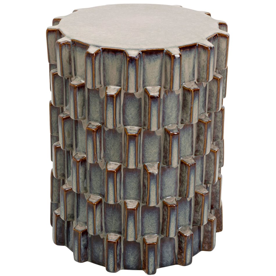 Side table Arrivato Sting, blue/brown, D35cm H46cm