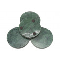 Coasters, set of 4, marble, green colour, D10x1.8cm