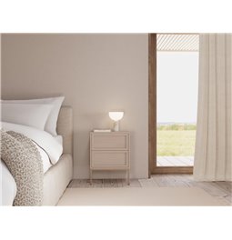 Bedside table Almdale, beige, steel/MDF, H61x40x45.6cm