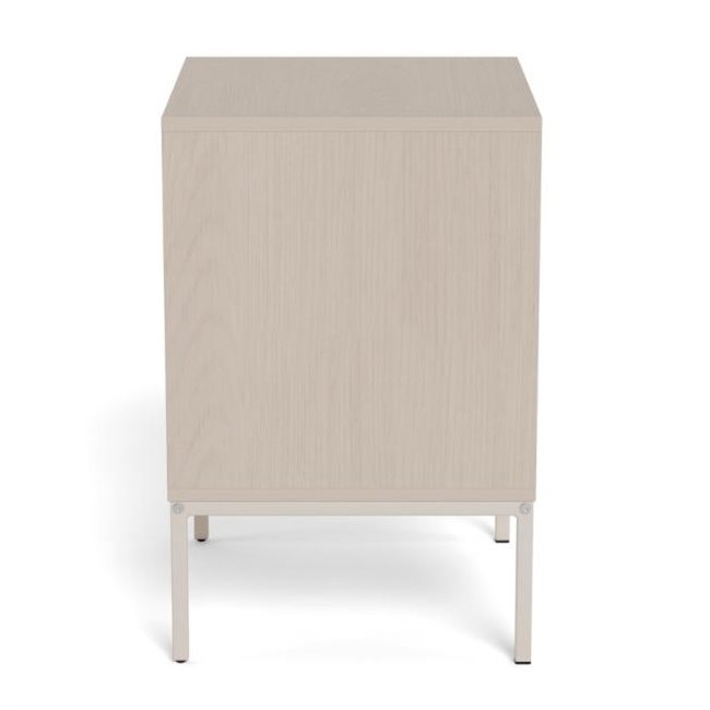 Bedside table Almdale, beige, steel/MDF, H61x40x45.6cm