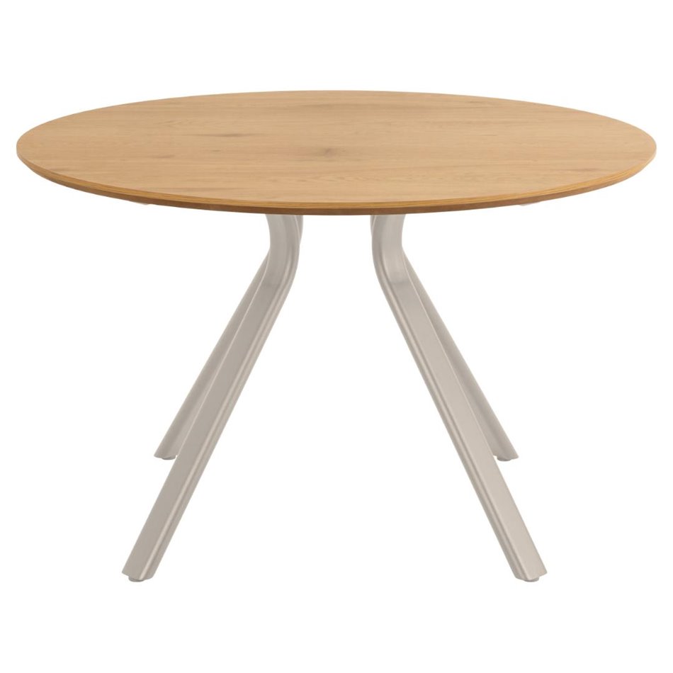 Dining table Aristo, natural color, steel/MDF, H75cm D120cm