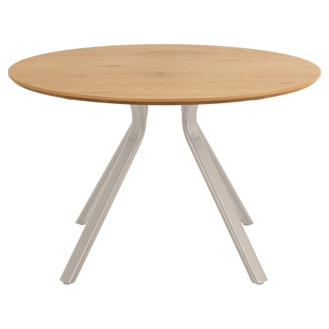 Dining table Aristo, natural color, steel/MDF, H75cm D120cm