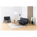 Sofa bed Akit, extendable, black, eco leather, H91x98x196cm, seat height 39cm