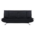 Sofa bed Akit, extendable, black, eco leather, H91x98x196cm, seat height 39cm