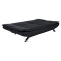 Sofa bed Akit, extendable, black, eco leather, H91x98x196cm, seat height 39cm