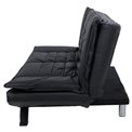 Sofa bed Akit, extendable, black, eco leather, H91x98x196cm, seat height 39cm